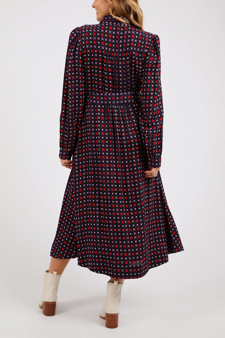 Elm Knitwear | Jessie Geo Shirt Dress - Navy | Shut the Front Door