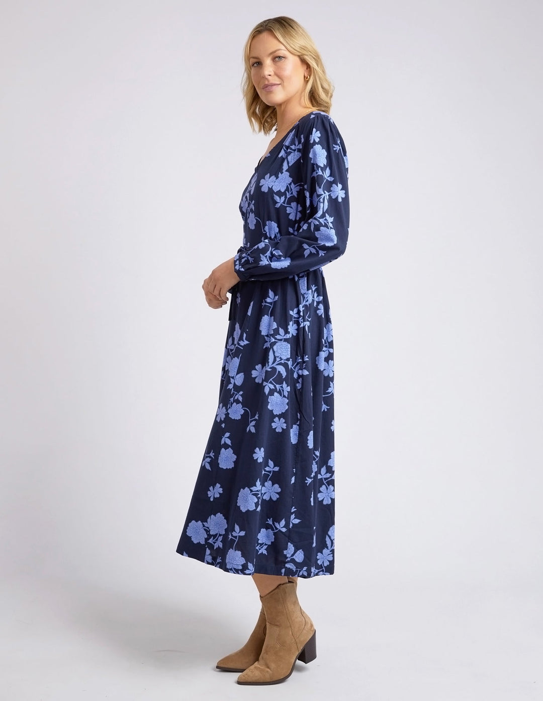 Elm Knitwear | Kacey Floral Dress - Navy | Shut the Front Door