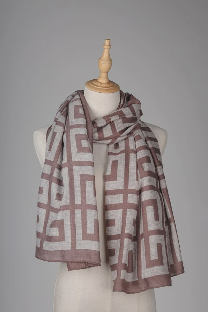 Antigone | Geometric Scarf - Mauve | Shut the Front Door