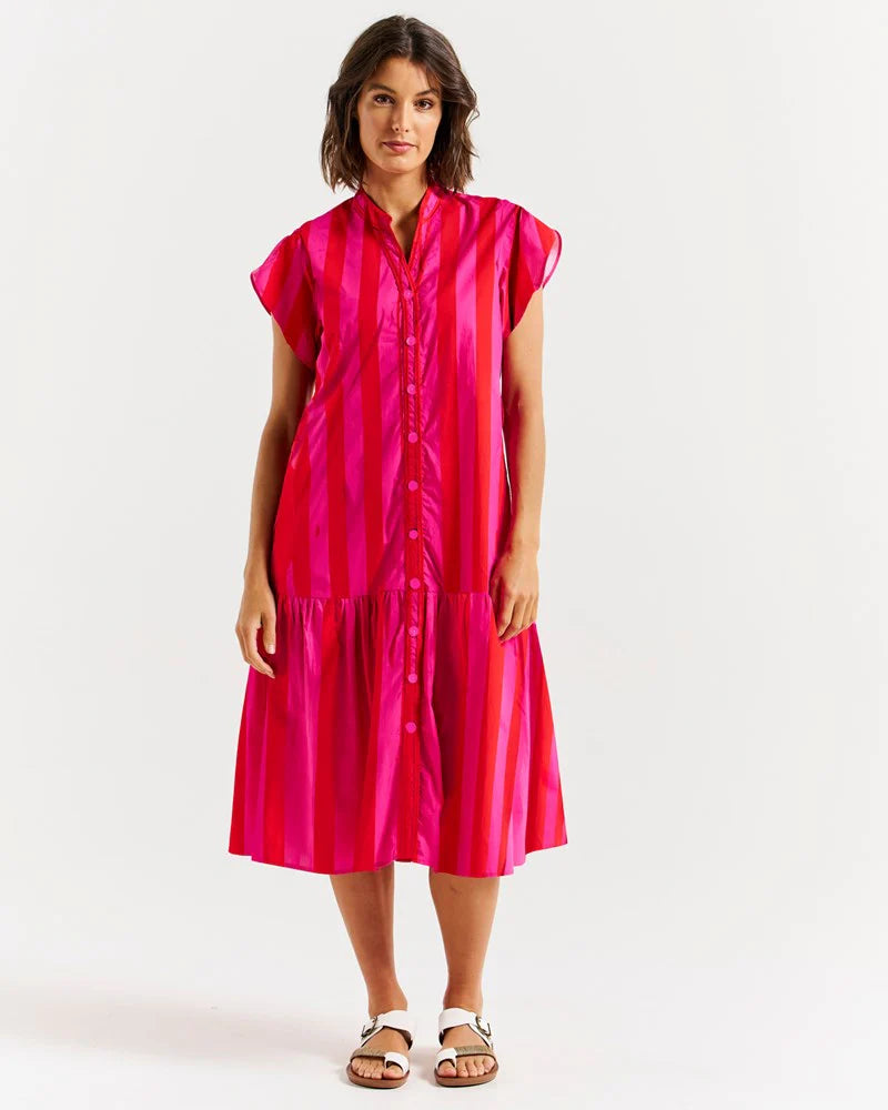 Betty Basics | Mari Dress - Raspberry Stripe | Shut the Front Door