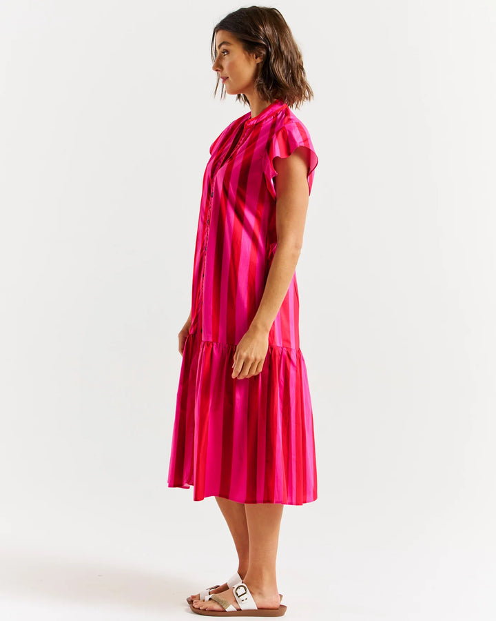 Betty Basics | Mari Dress - Raspberry Stripe | Shut the Front Door