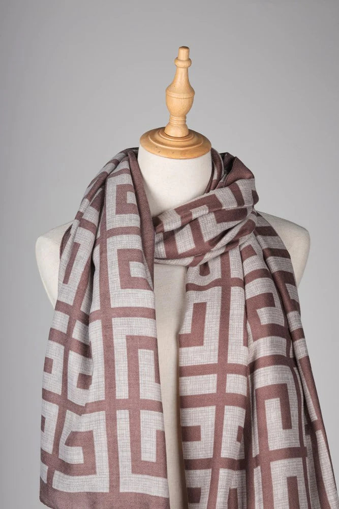 Antigone | Geometric Scarf - Mauve | Shut the Front Door