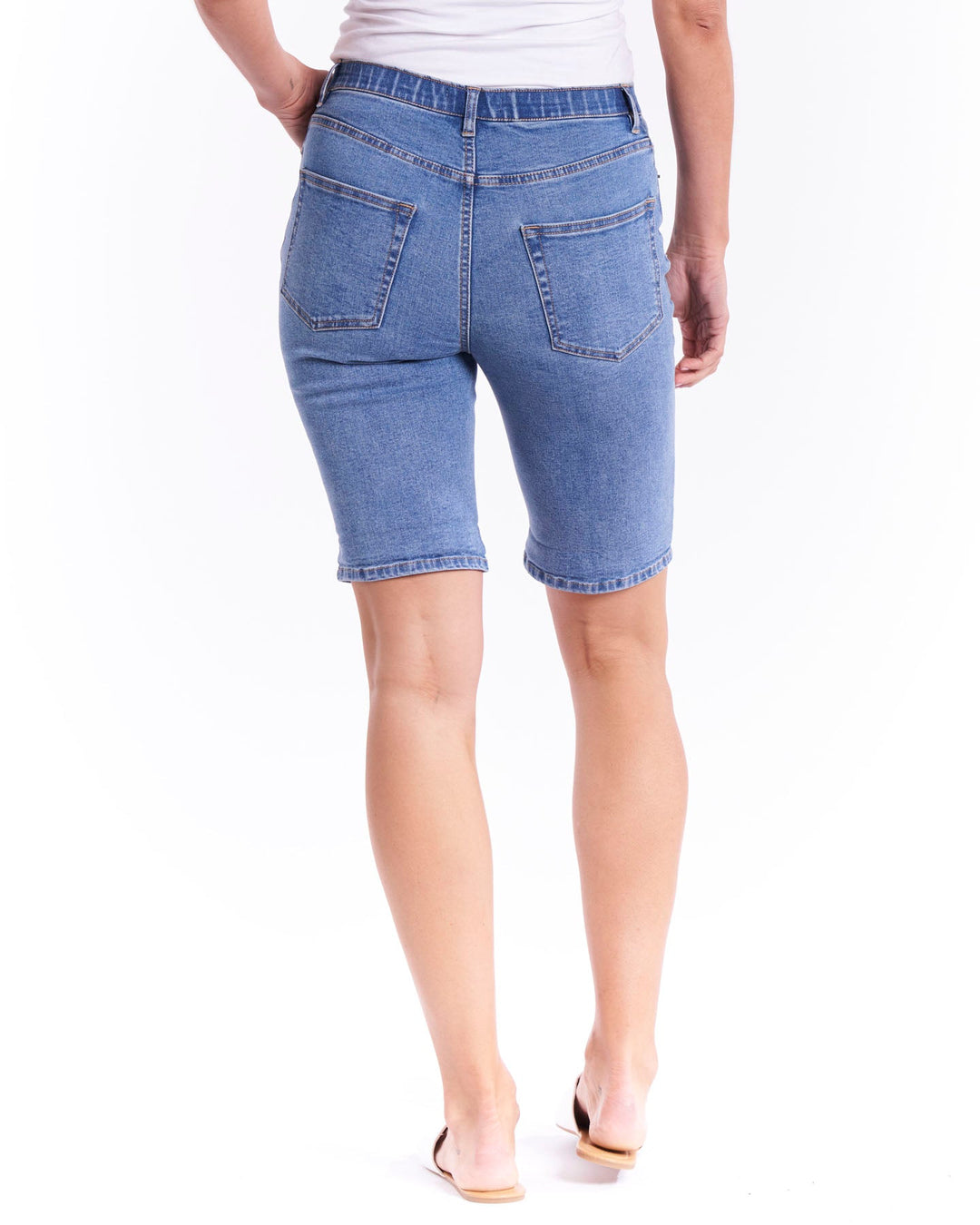 Betty Basics | Debbie Denim Jogger Shorts - Denim Blue | Shut the Front Door