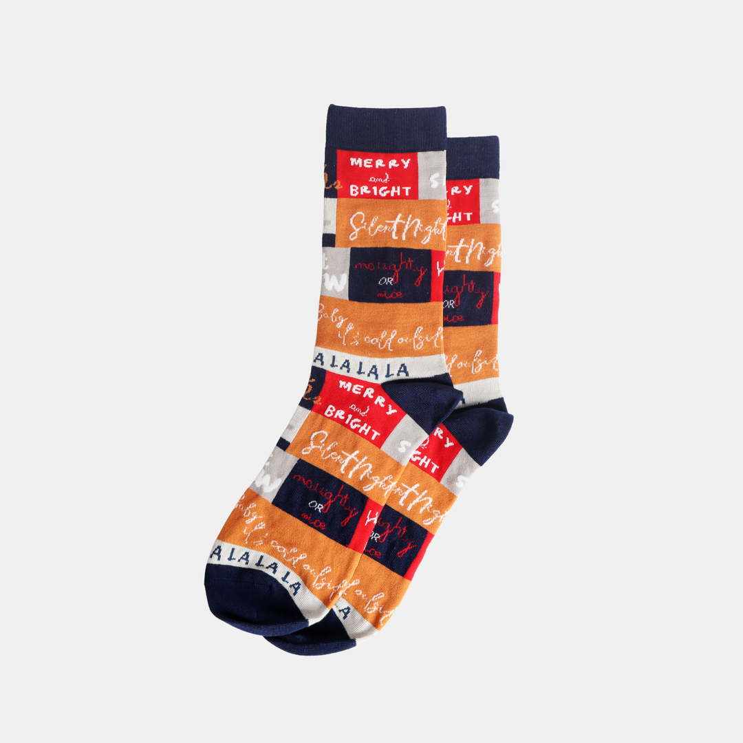 Antigone | Socks - Navy - Xmas | Shut the Front Door