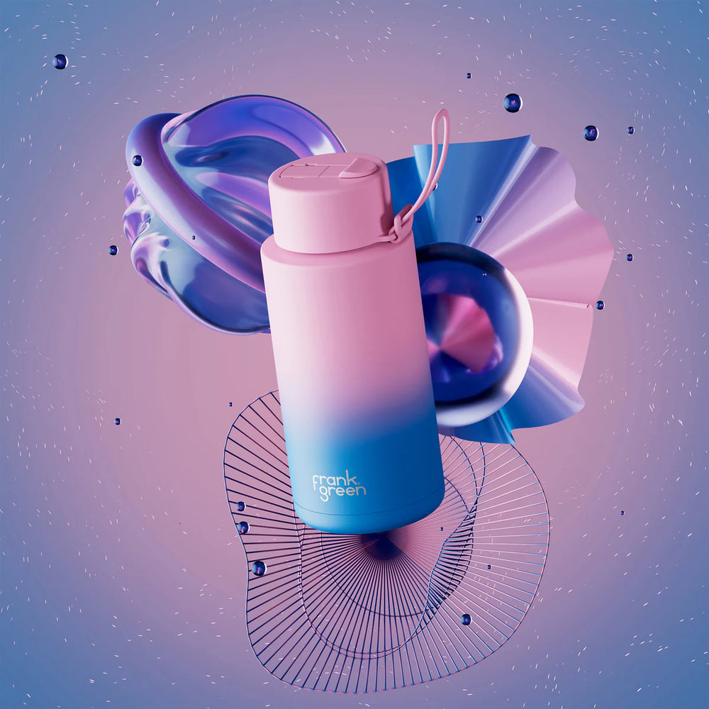 Frank Green | Ceramic Lined Reusable Bottle 34oz with Flip Straw - Gradient Wild Orchid | Shut the Front Door