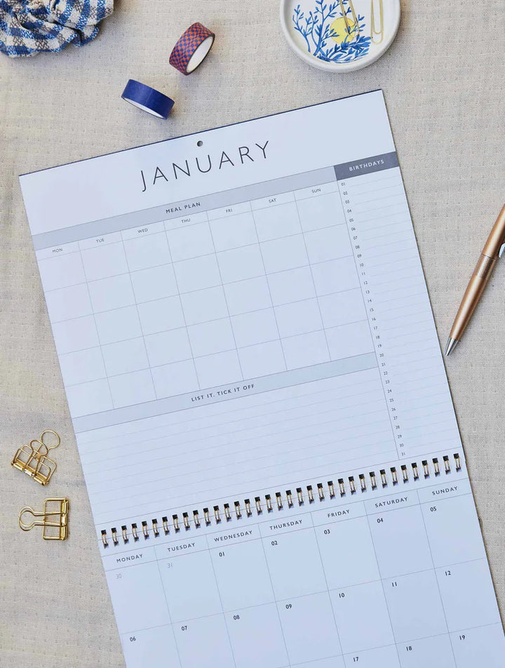 Write to Me Stationery | 2025 Linen Planner & Calendar - Indigo | Shut the Front Door