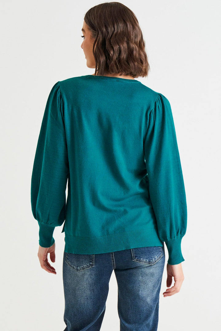 Betty Basics | Charlotte Knit Jumper - Classic Teal | Shut the Front Door