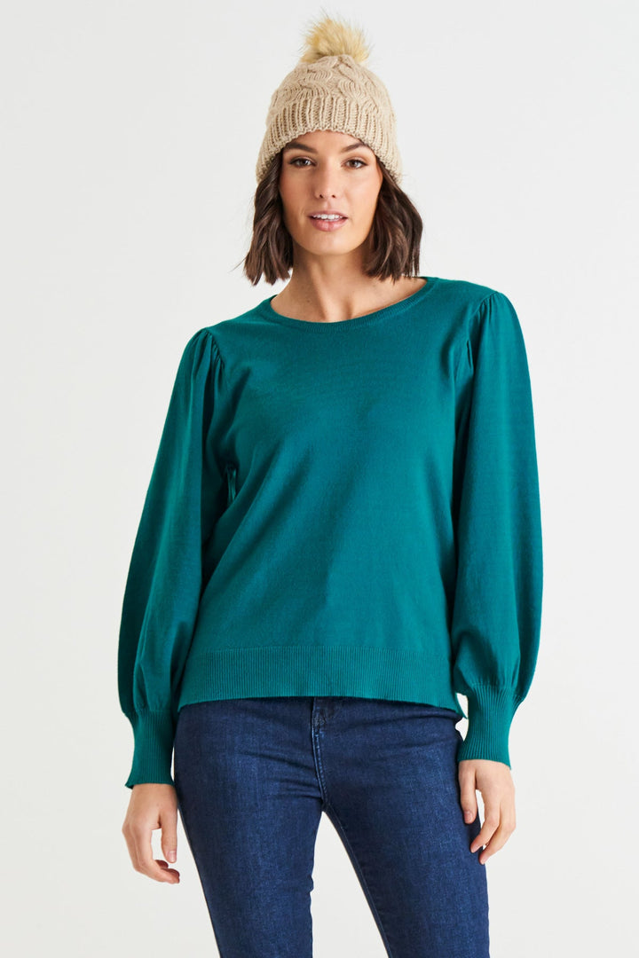 Betty Basics | Charlotte Knit Jumper - Classic Teal | Shut the Front Door