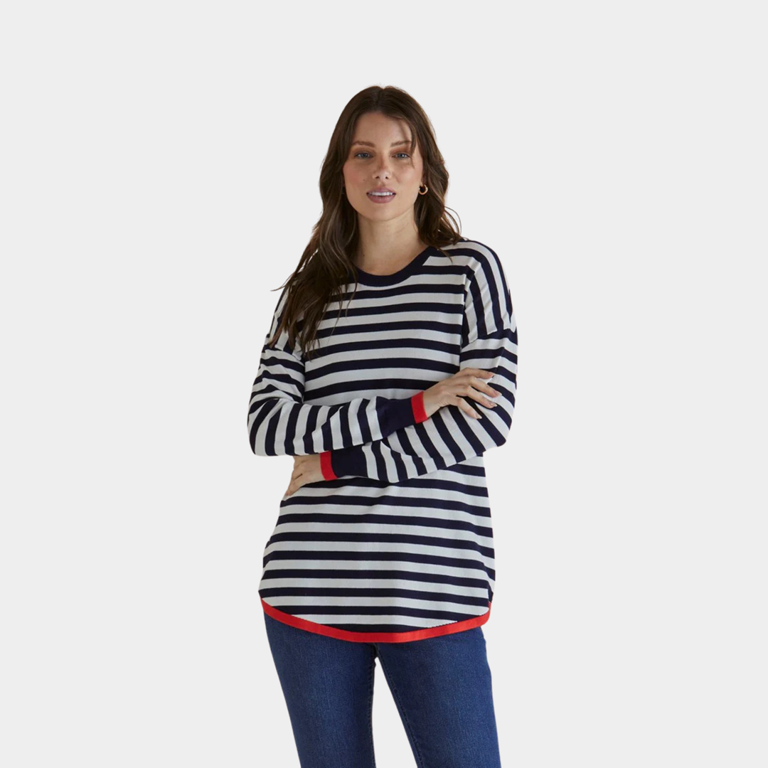 Betty Basics | Sophie Knit Jumper - Navy Stripe | Shut the Front Door