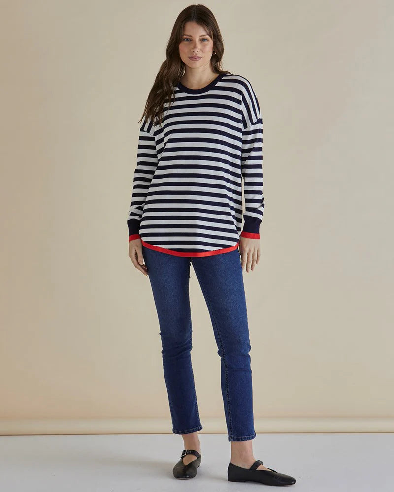 Betty Basics | Sophie Knit Jumper - Navy Stripe | Shut the Front Door