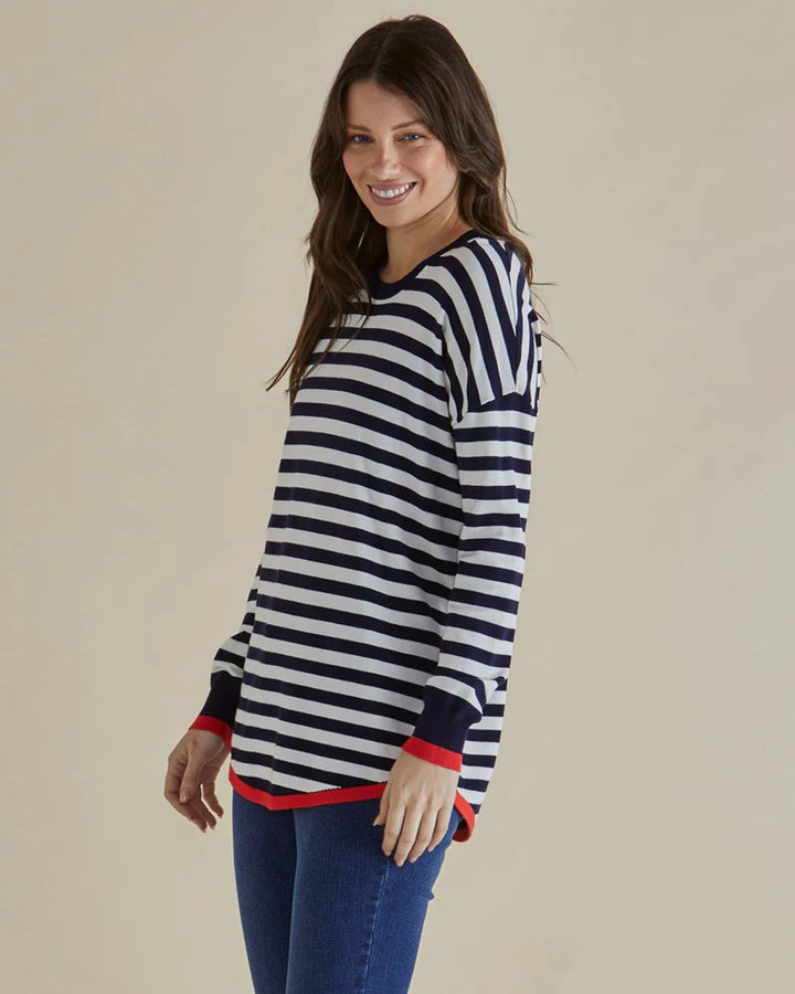 Betty Basics | Sophie Knit Jumper - Navy Stripe | Shut the Front Door