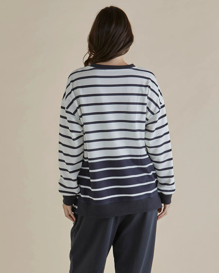 Betty Basics | Easy Crew Sweat - Black/White Stripe | Shut the Front Door