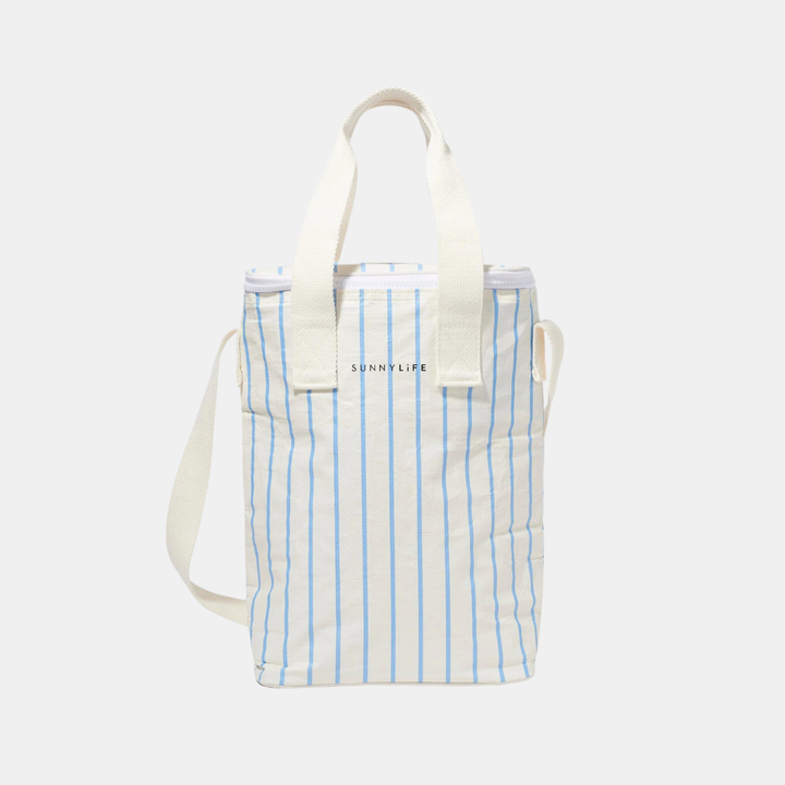 Sunnylife | Drinks Cooler Bag - Le Weekend Mid Blue-Cream | Shut the Front Door