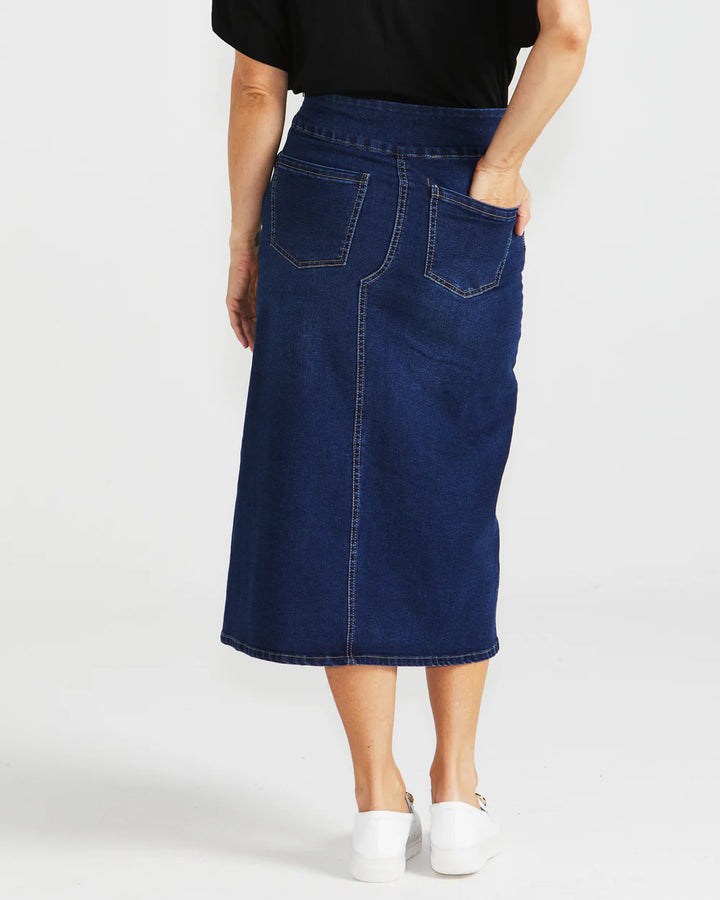 Betty Basics | Shelby Stretch Denim Skirt - Midnight | Shut the Front Door