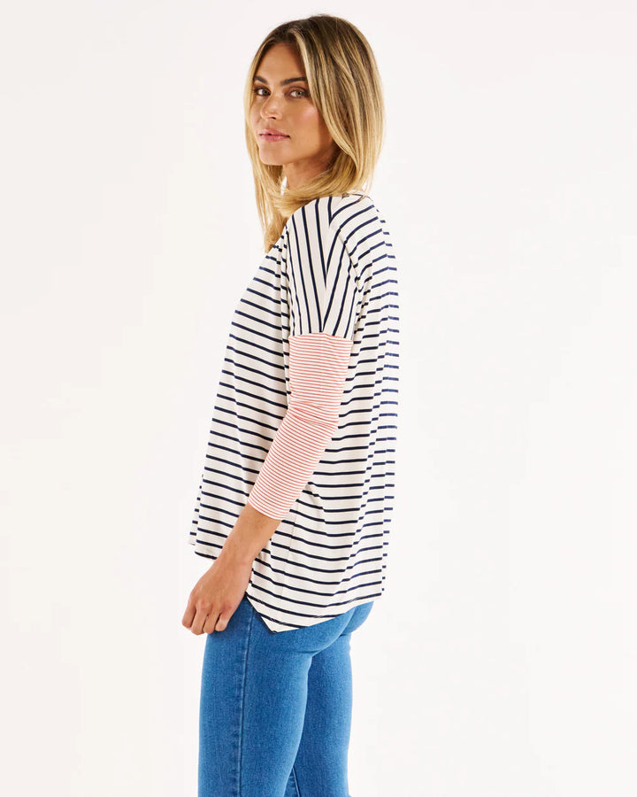 Betty Basics | Geneva Tee - Blue/Red Stripe | Shut the Front Door