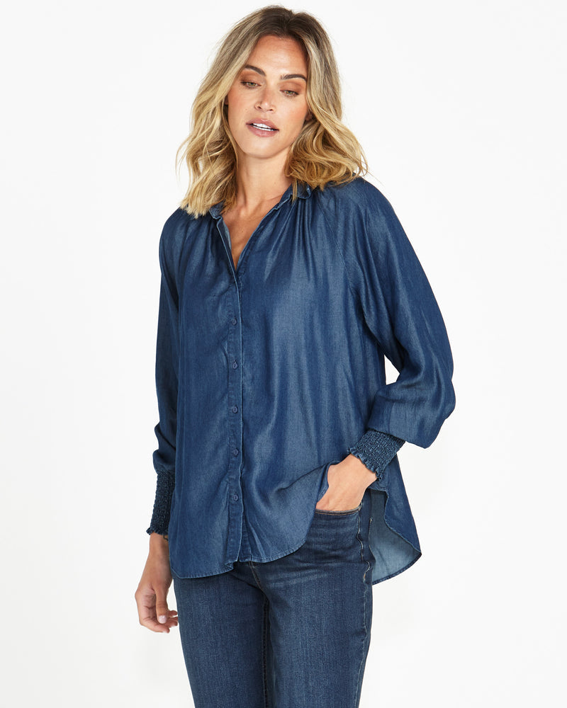 Betty Basics | Nina Lyocell Shirt - Blue Haze | Shut the Front Door