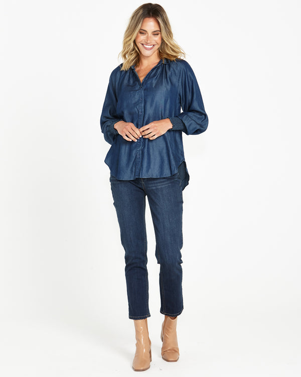 Betty Basics | Nina Lyocell Shirt - Blue Haze | Shut the Front Door