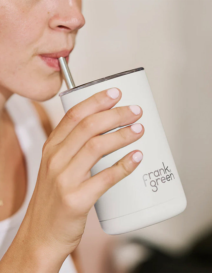 Frank Green | Iced Coffee Cup with Straw 15oz - Cloud 15oz | Shut the Front Door