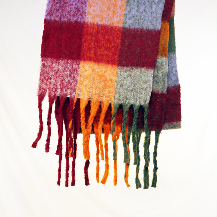 Antigone | Casey Check Scarf - Burgandy | Shut the Front Door