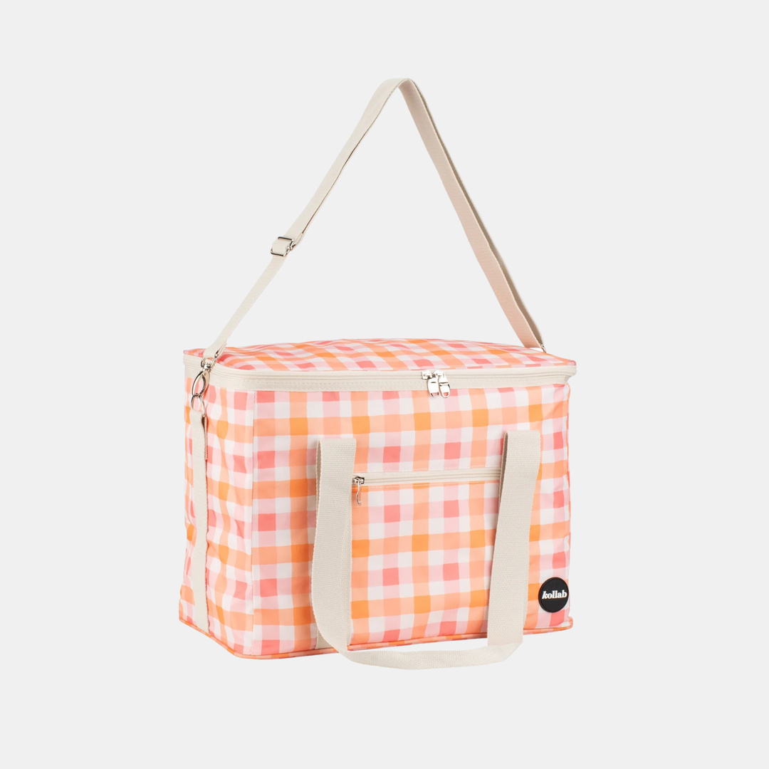 Kollab | Holiday Picnic Bag - Watermelon Peach Check | Shut the Front Door