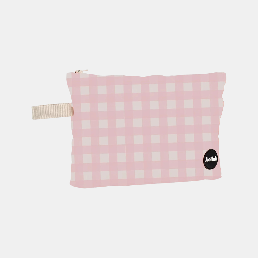 Kollab | Holiday Wet Bag - Candy Pink Check | Shut the Front Door