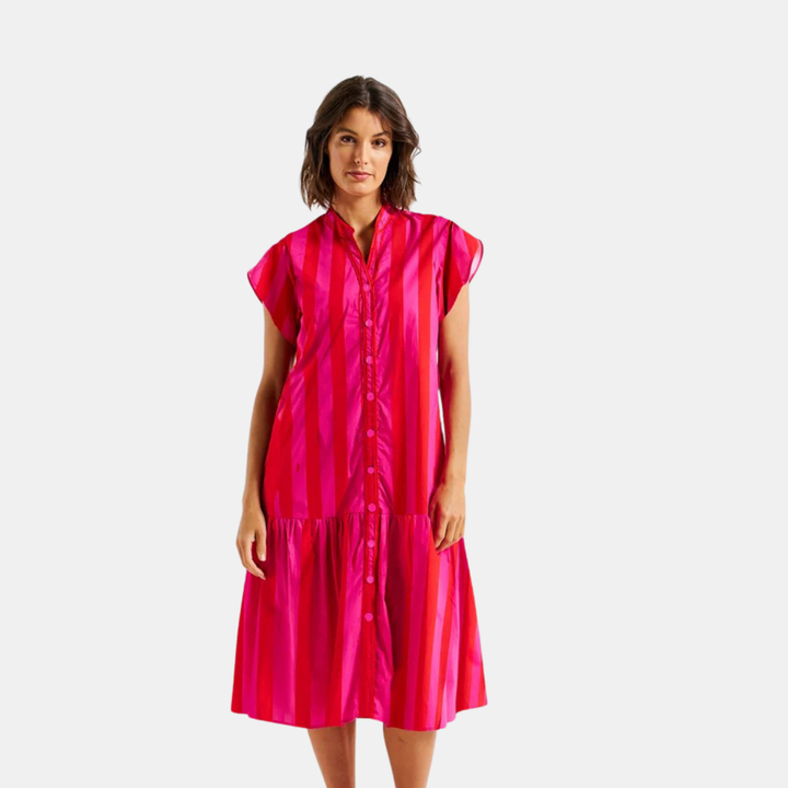 Betty Basics | Mari Dress - Raspberry Stripe | Shut the Front Door