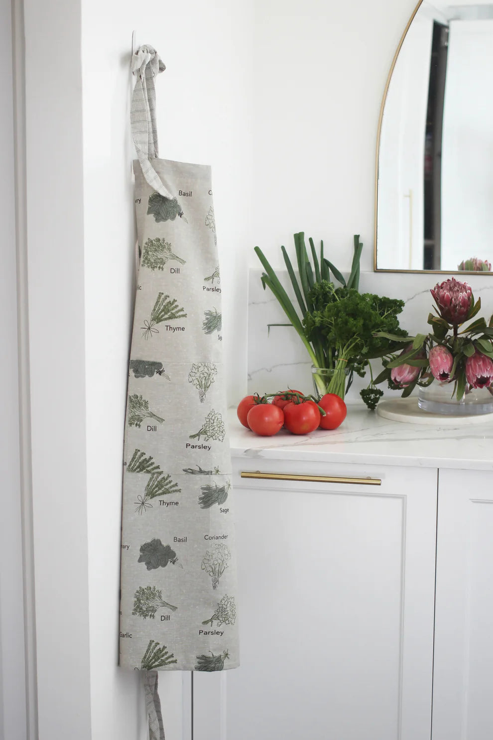 Raine & Humble | Herb Print Apron - Olive | Shut the Front Door