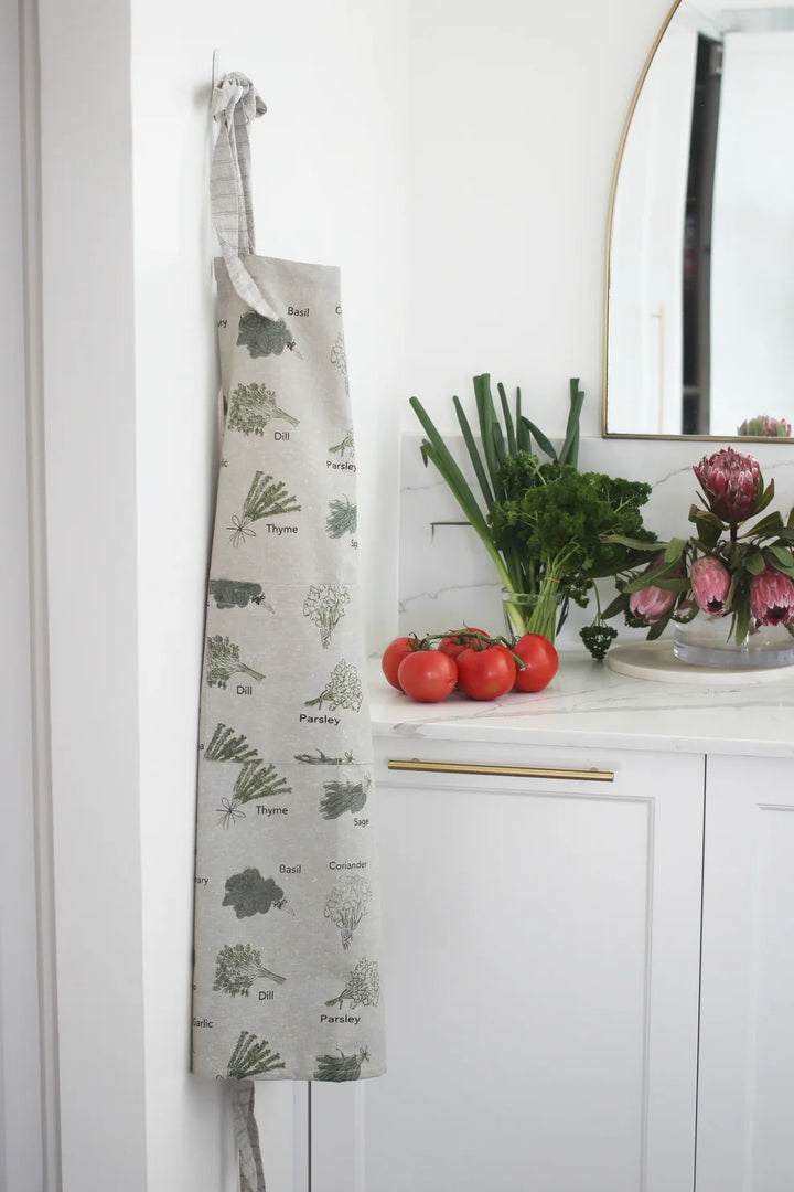 Raine & Humble | Herb Print Apron - Olive | Shut the Front Door