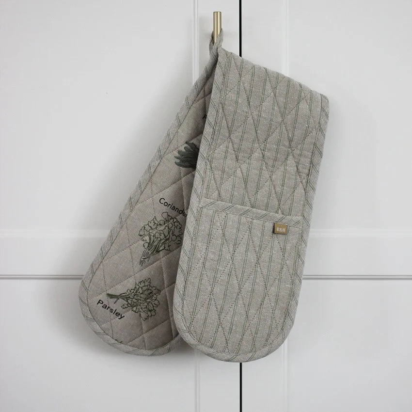 Raine & Humble | Herb Print Double Oven Glove - Olive | Shut the Front Door