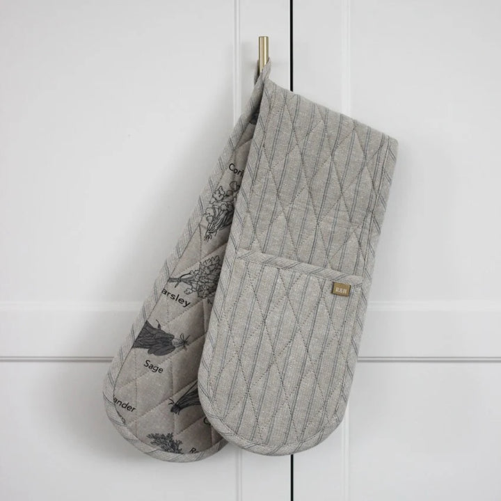 Raine & Humble | Herb Print Double Oven Glove - Charcoal | Shut the Front Door