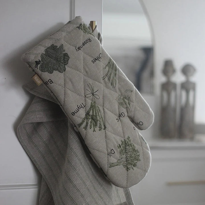 Raine & Humble | Herb Print Oven Glove - Olive | Shut the Front Door