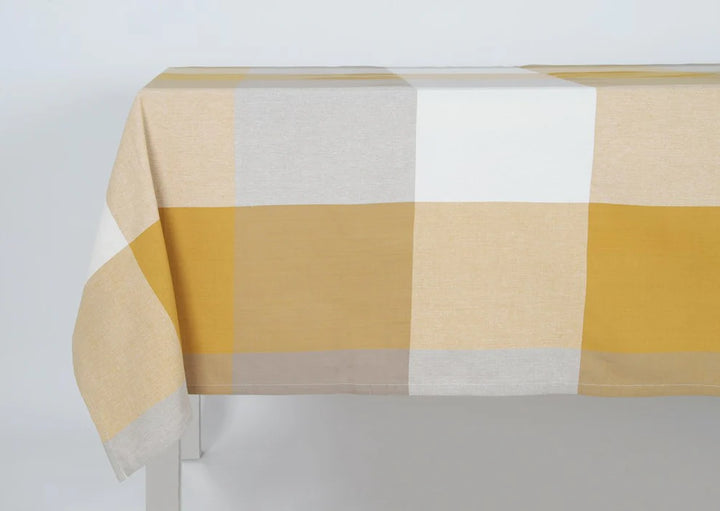 Raine & Humble | Giant Check Tablecloth - Mustard | Shut the Front Door