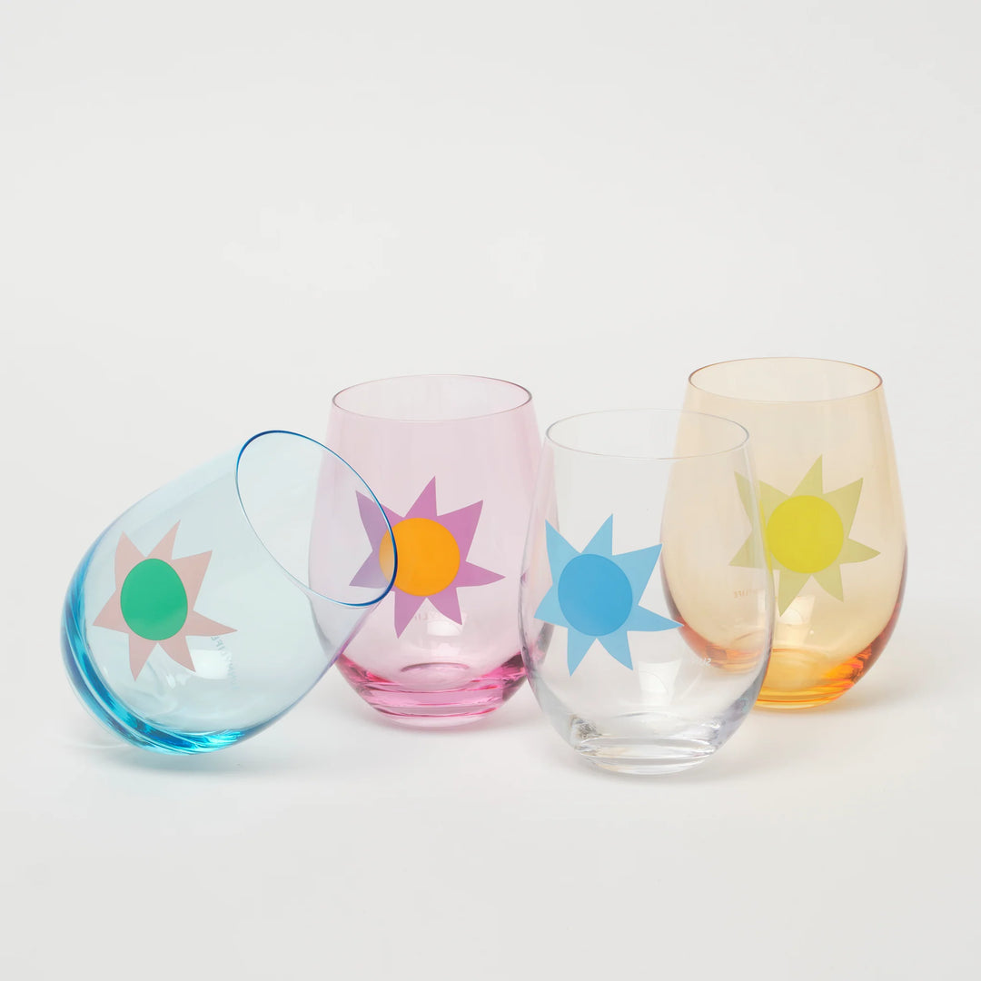 Sunnylife | Stemless Glass Tumblers - Utopia Multi (S4) | Shut the Front Door