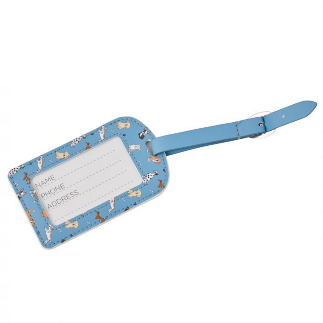 IS Gifts | Dog Luggage Tag - Blue | Shut the Front Door