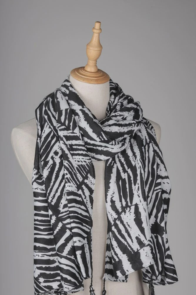 Antigone | Zebra Scarf - Black/White | Shut the Front Door