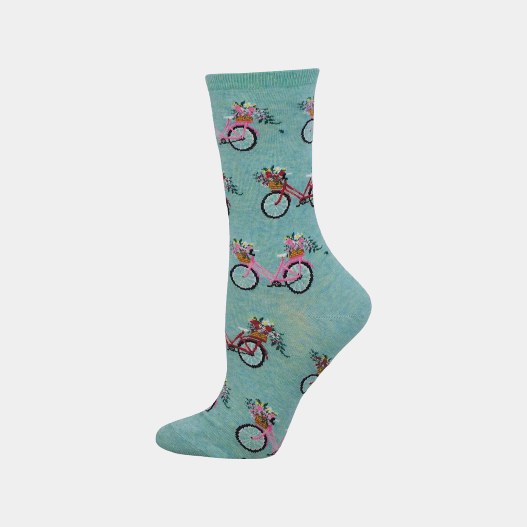 Women's Floral Cruiser Socks - Blue Heather