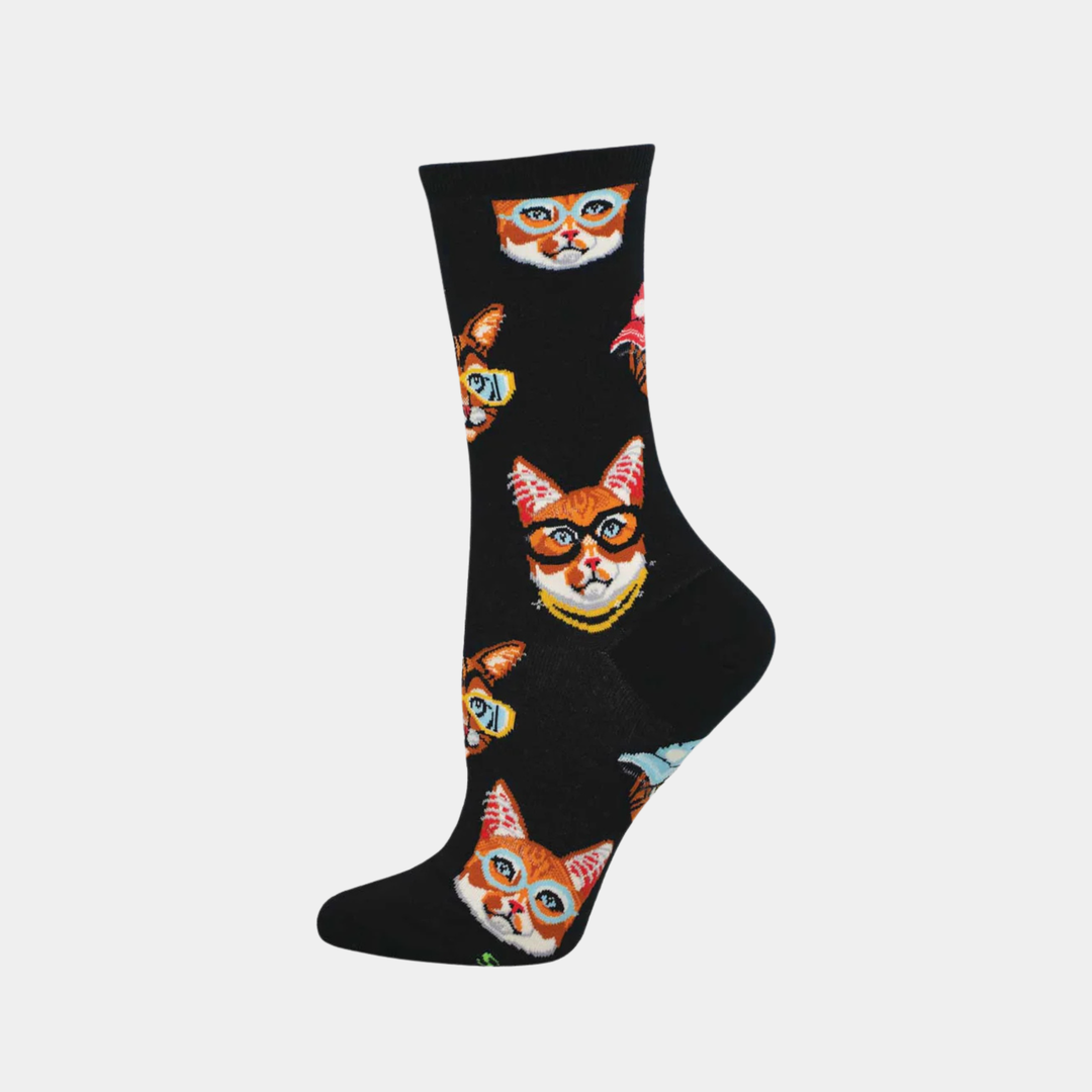 Women's One Cool Cat Socks - Black