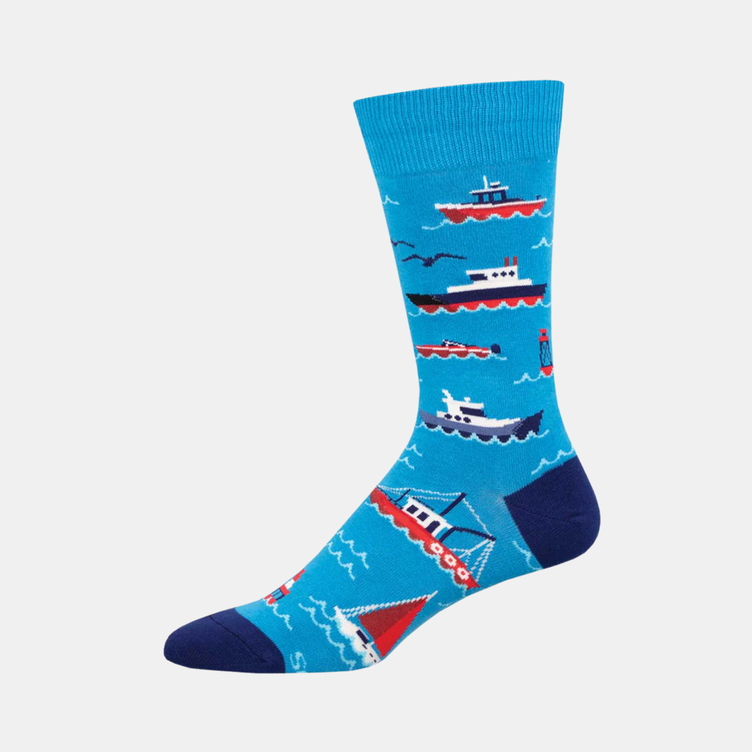 Socksmith | Men's Don't Rock the Boat Socks - Blue | Shut the Front Door