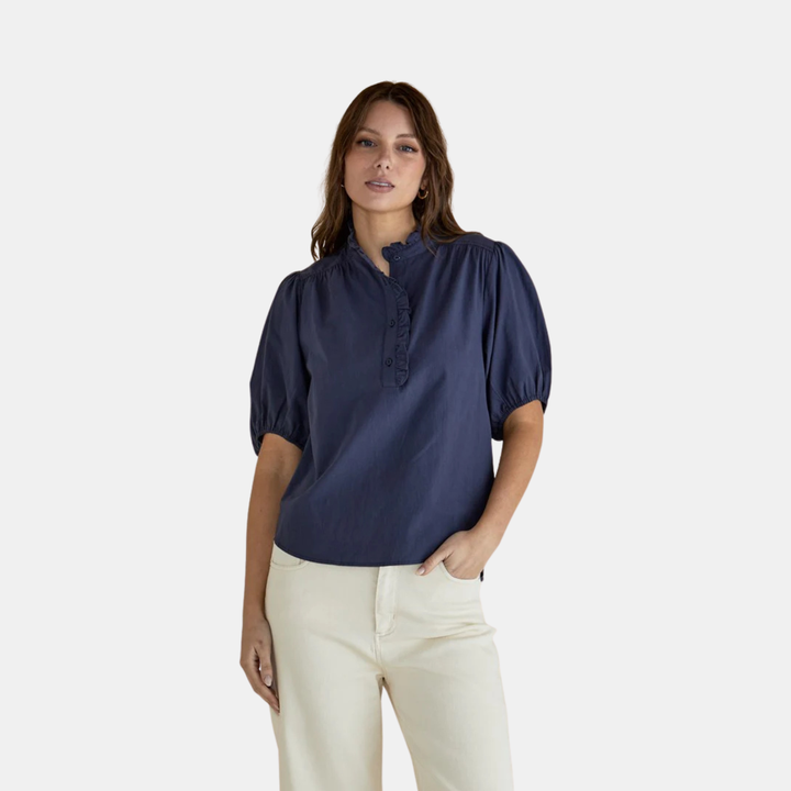 Betty Basics | Avery Blouse - French Blue | Shut the Front Door