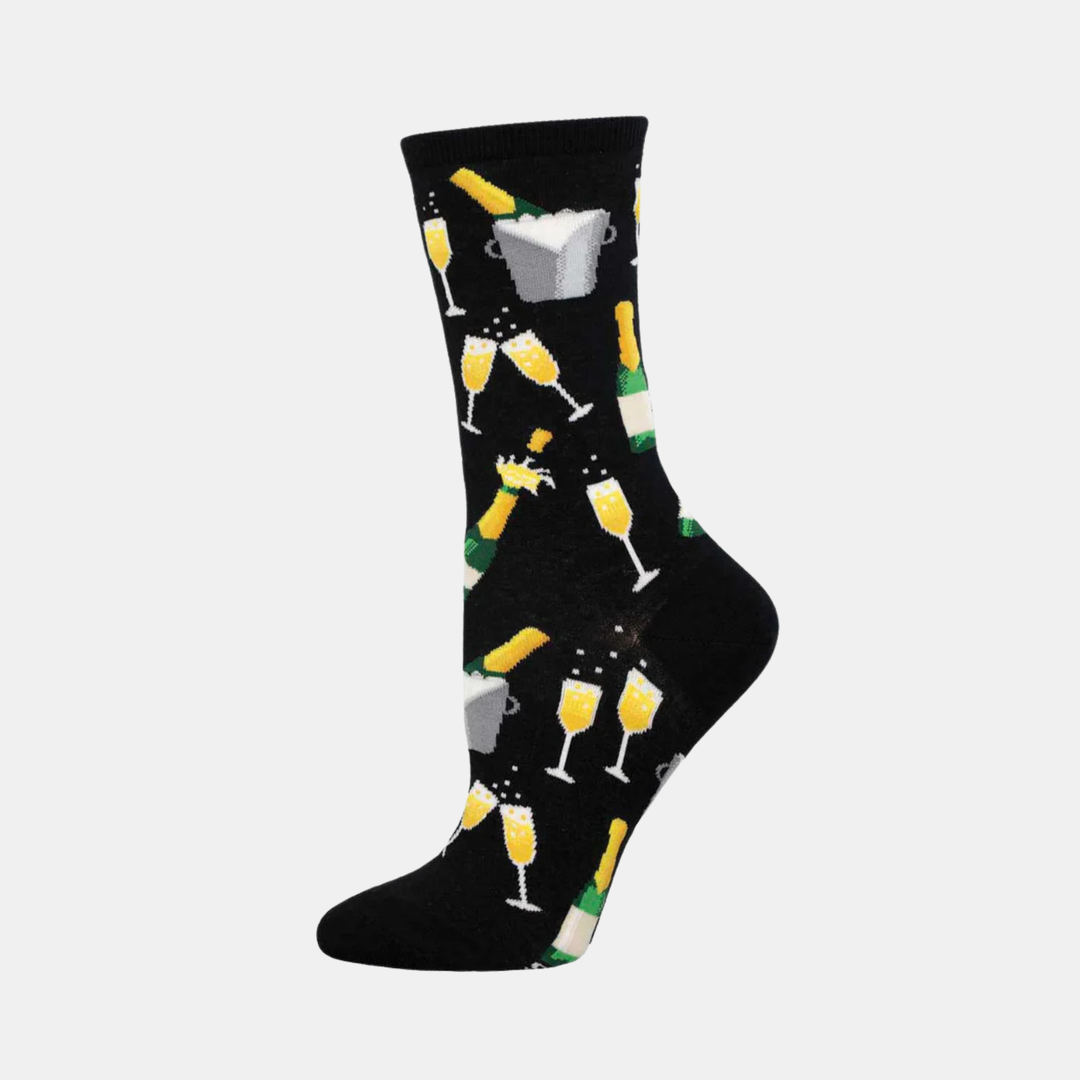 Socksmith | Women's Socks Champagne Toast - Black | Shut the Front Door