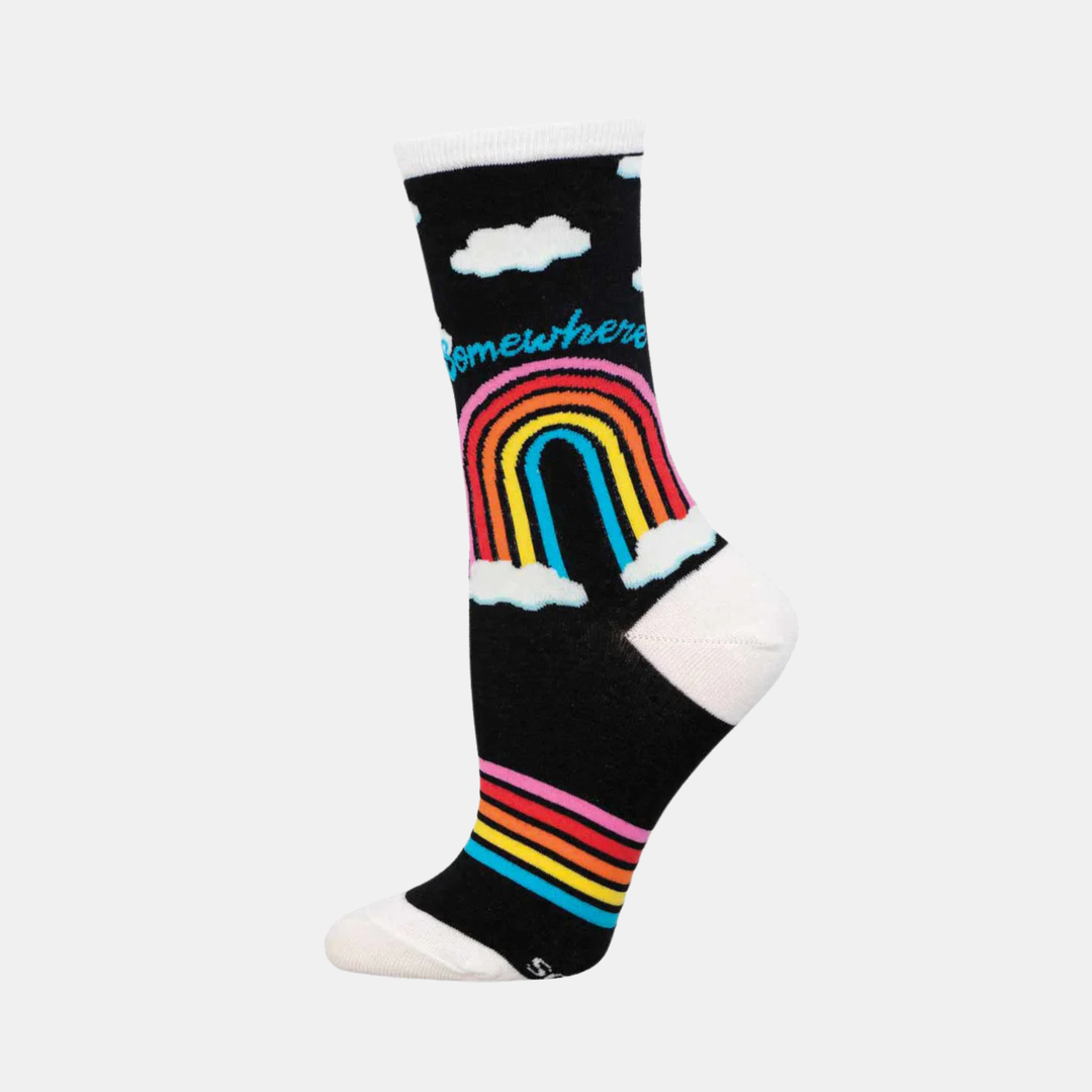 Socksmith | Women's Socks Somewhere Over the Rainbow - Black | Shut the Front Door