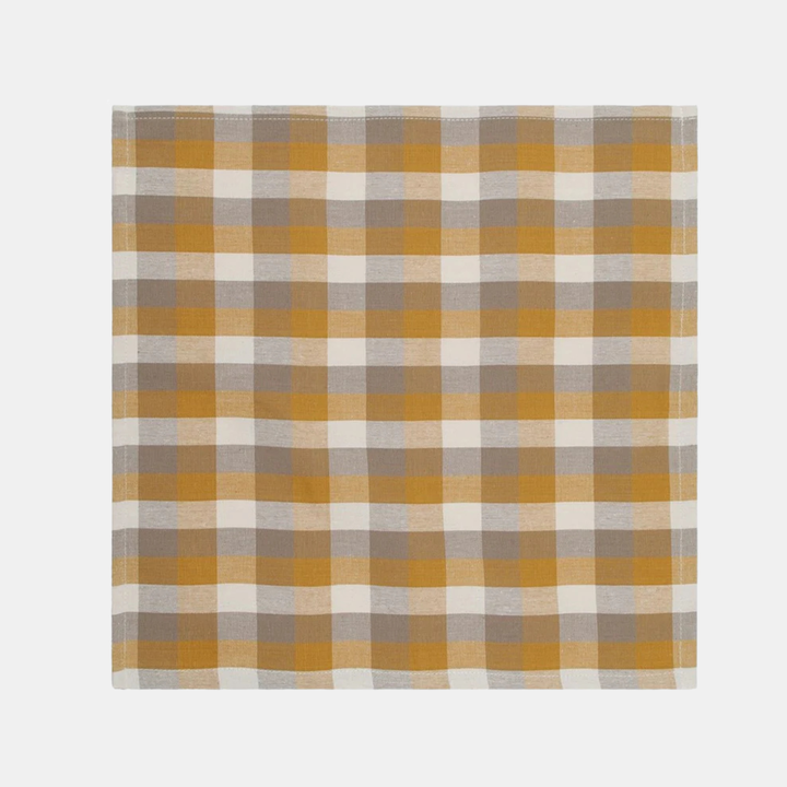 Raine & Humble | Giant Check Napkin S/4 - Mustard | Shut the Front Door