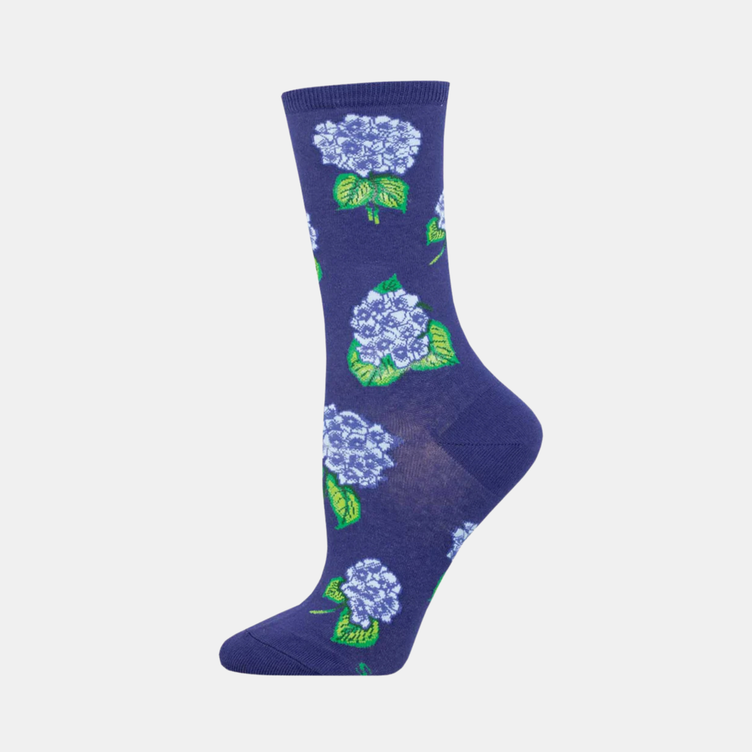 Socksmith | Women's Socks Hydrangeas - Navy | Shut the Front Door