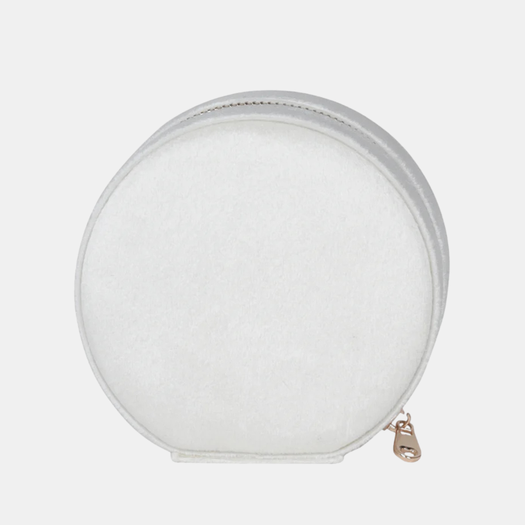 Antigone | Brydie Round Jewellery Box -  Icey White | Shut the Front Door