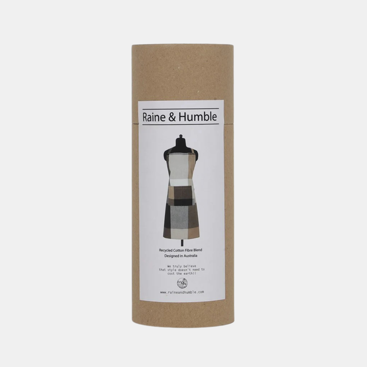 Raine & Humble | Giant Check Apron - Black | Shut the Front Door