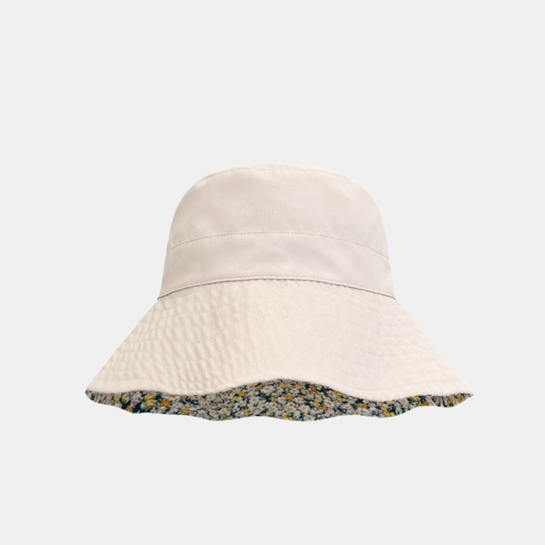 Antigone | Sadie Reversible Bucket Hat - Beige/Floral | Shut the Front Door