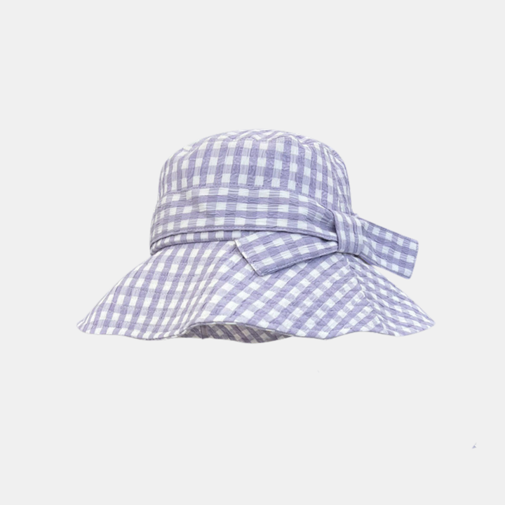 Antigone | Kiera Check Bucket Hat - Lilac/White | Shut the Front Door