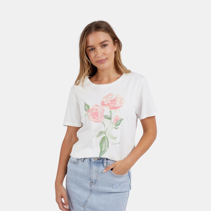 Foxwood | In Bloom Tee - White | Shut the Front Door