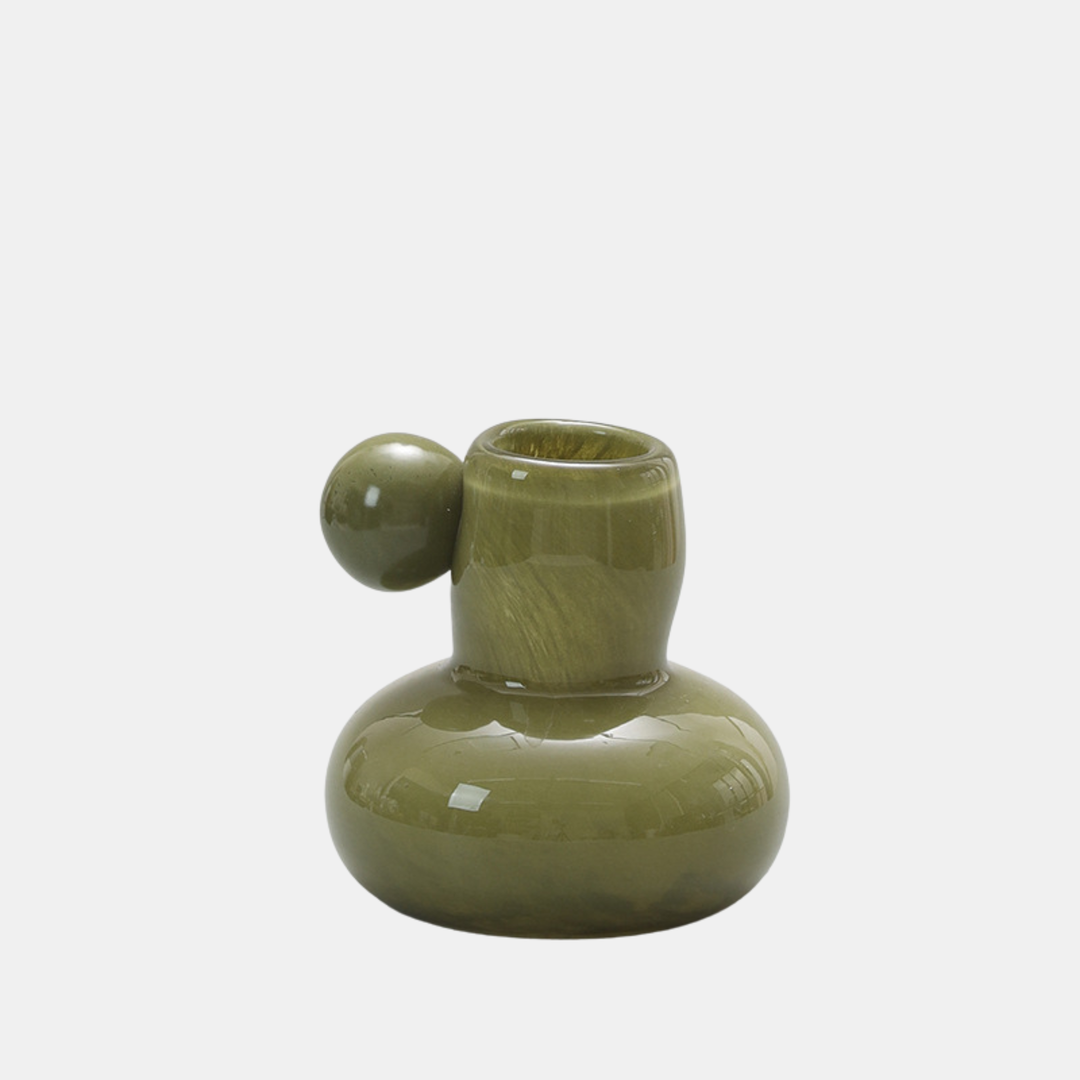 Garcia | Freya Glass Vase - Olive Green | Shut the Front Door