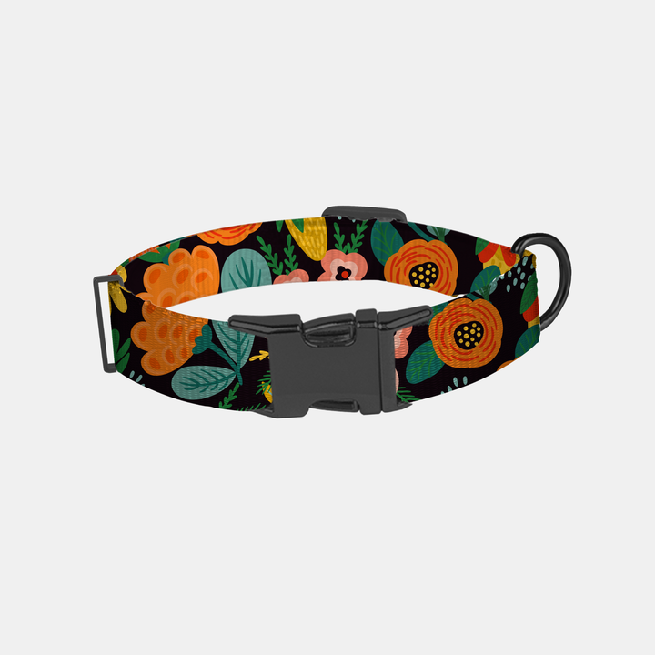 Antigone | Pet Collar Floral Orange - Medium | Shut the Front Door